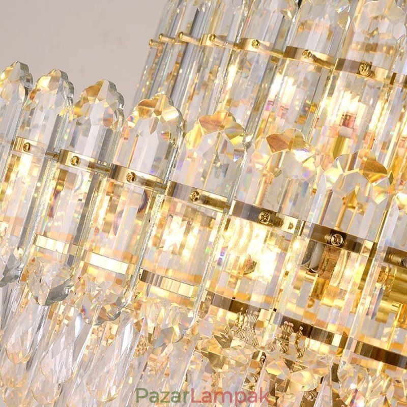 Kristály függőlámpa téglalap alakú luxus mennyezeti lámpa 100cm