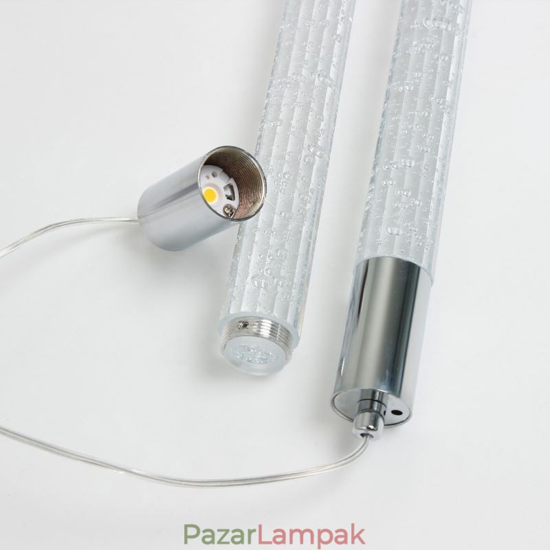 Függeszték Króm kristály oszlopos mennyezeti lámpa