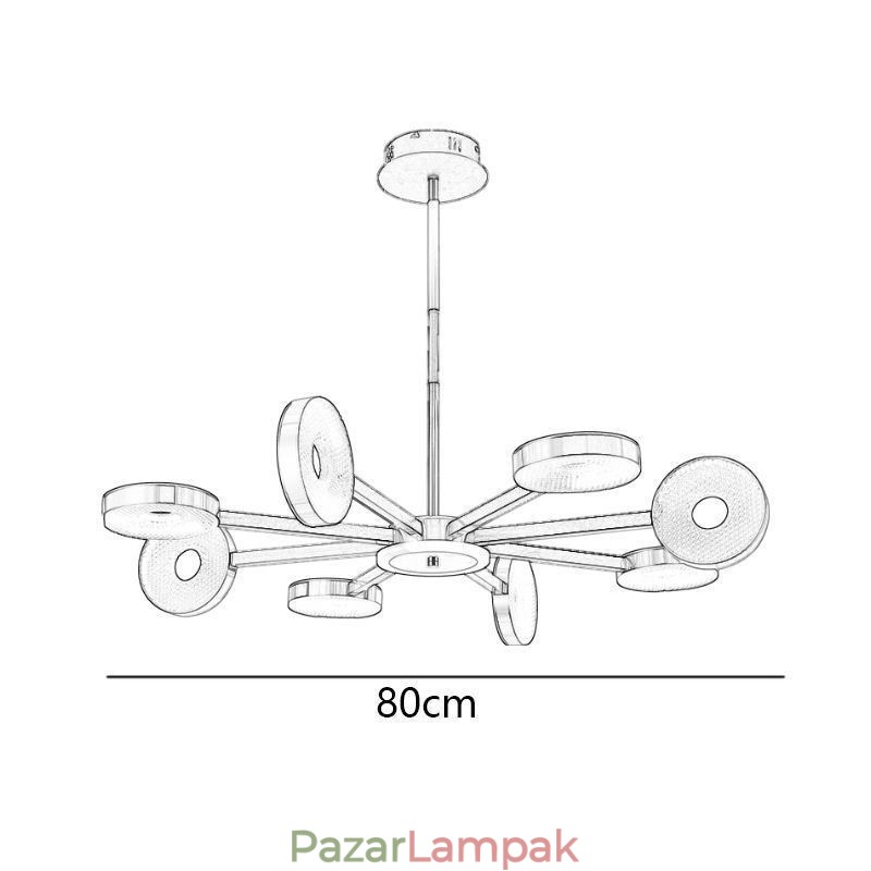 Függesztett lámpa Minimalista kilenc fejes körkörös mennyezeti lámpa