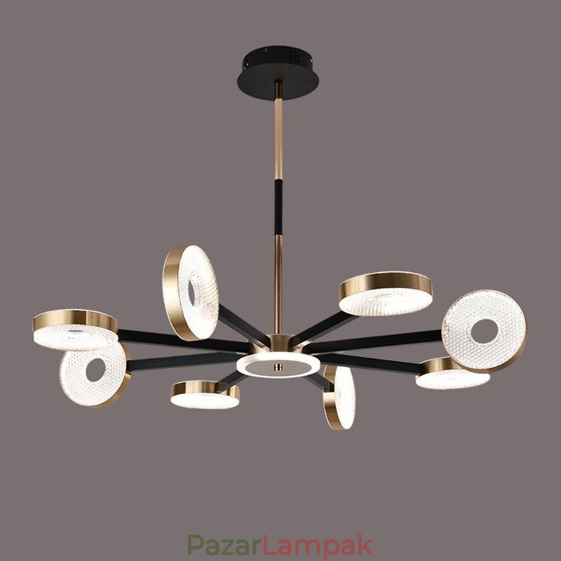 Függesztett lámpa Minimalista kilenc fejes körkörös mennyezeti lámpa