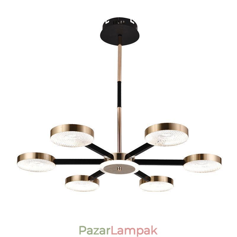 Függeszték, minimalista hétfejű körkörös mennyezeti lámpa