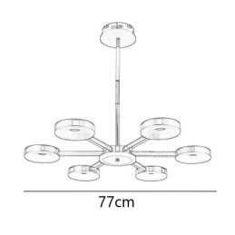Függeszték, minimalista hétfejű körkörös mennyezeti lámpa