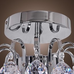 Modern, modern kristály mini stílusú galvanizált fém csillár süllyesztett rögzítés