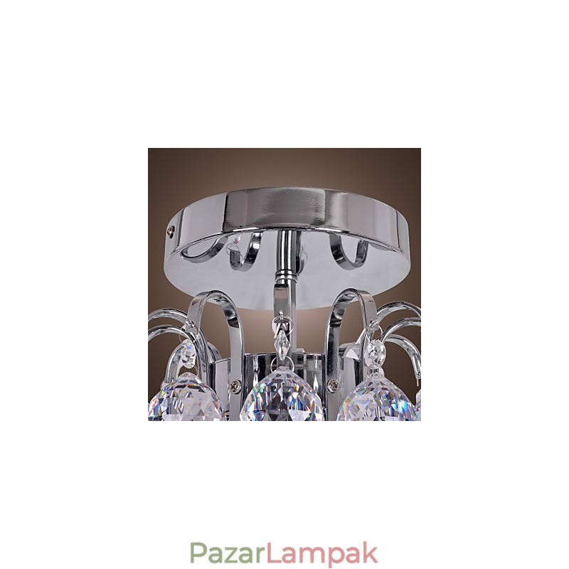 Modern, modern kristály mini stílusú galvanizált fém csillár süllyesztett rögzítés