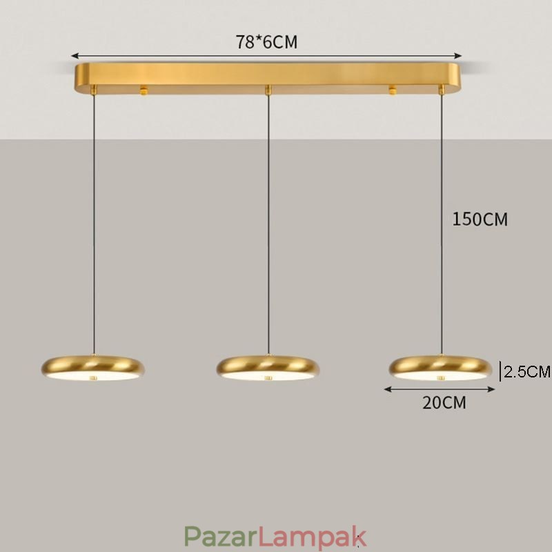 Mennyezeti lámpa Három fejű függőlámpa
