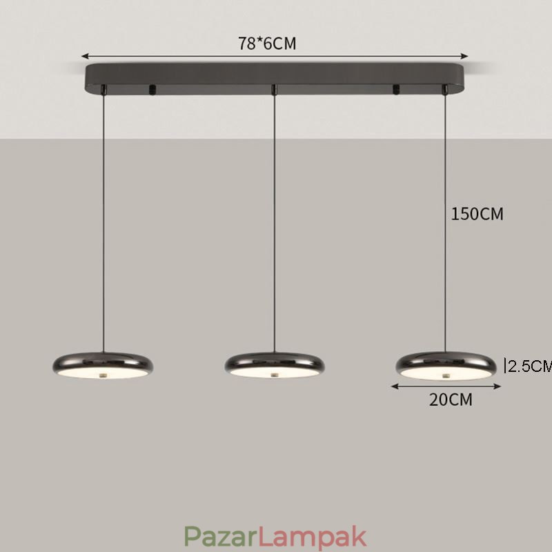 Mennyezeti lámpa Három fejű függőlámpa
