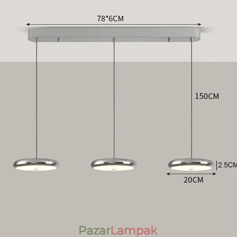 Mennyezeti lámpa Három fejű függőlámpa
