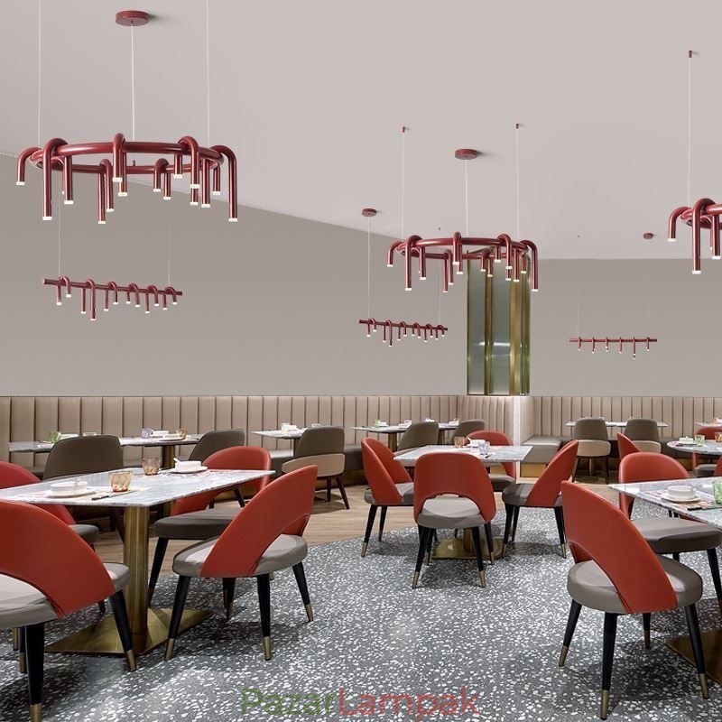 Függesztett lámpa U alakú dekoratív függőlámpa