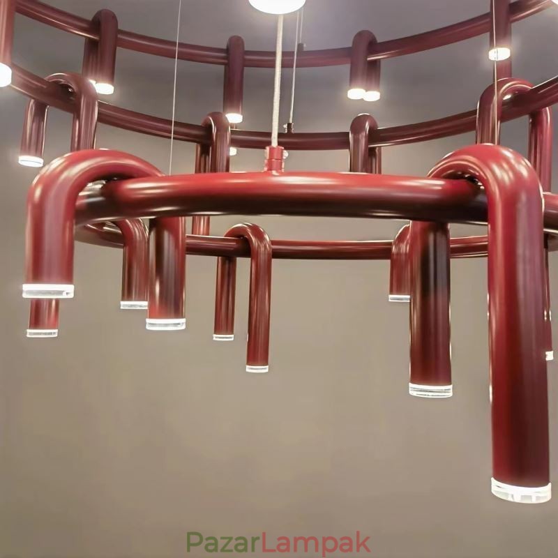 Mennyezeti lámpa Modern skandináv duplex épület kör alakú U alakú függőlámpa