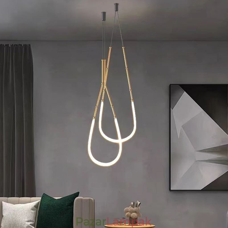 Függeszték Creative Line bambusz mennyezeti világos fekete arany