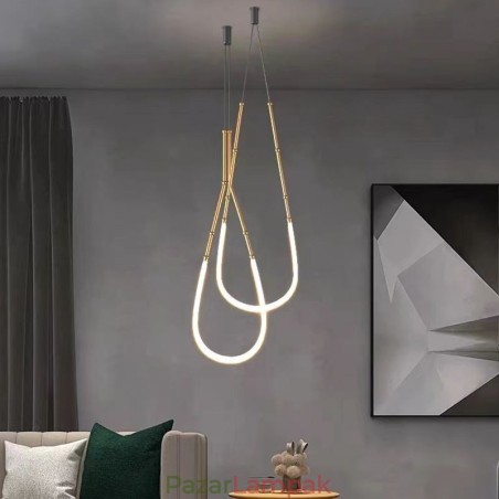 Függeszték Creative Line bambusz mennyezeti világos fekete arany Függeszték Creative Line bambusz mennyezeti világos fekete arany
