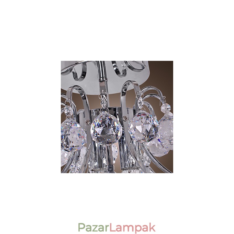 Modern, modern kristály mini stílusú galvanizált fém csillár süllyesztett rögzítés