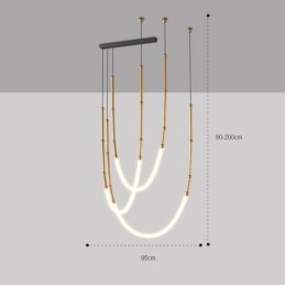 Függeszték Creative Line bambusz mennyezeti világos fekete arany