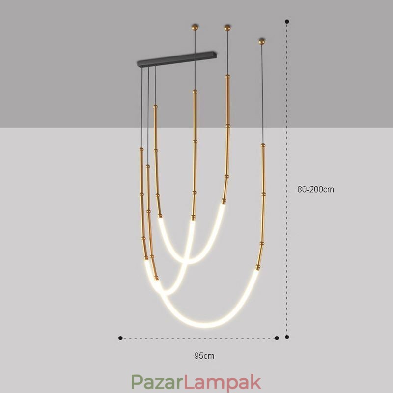 Függeszték Creative Line bambusz mennyezeti világos fekete arany