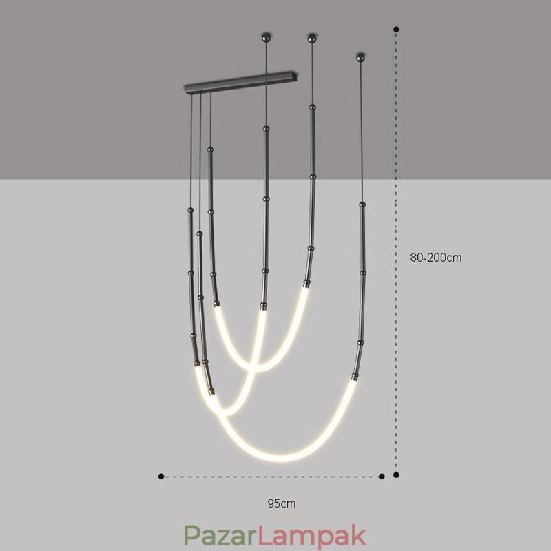 Függeszték Creative Line bambusz mennyezeti világos fekete arany