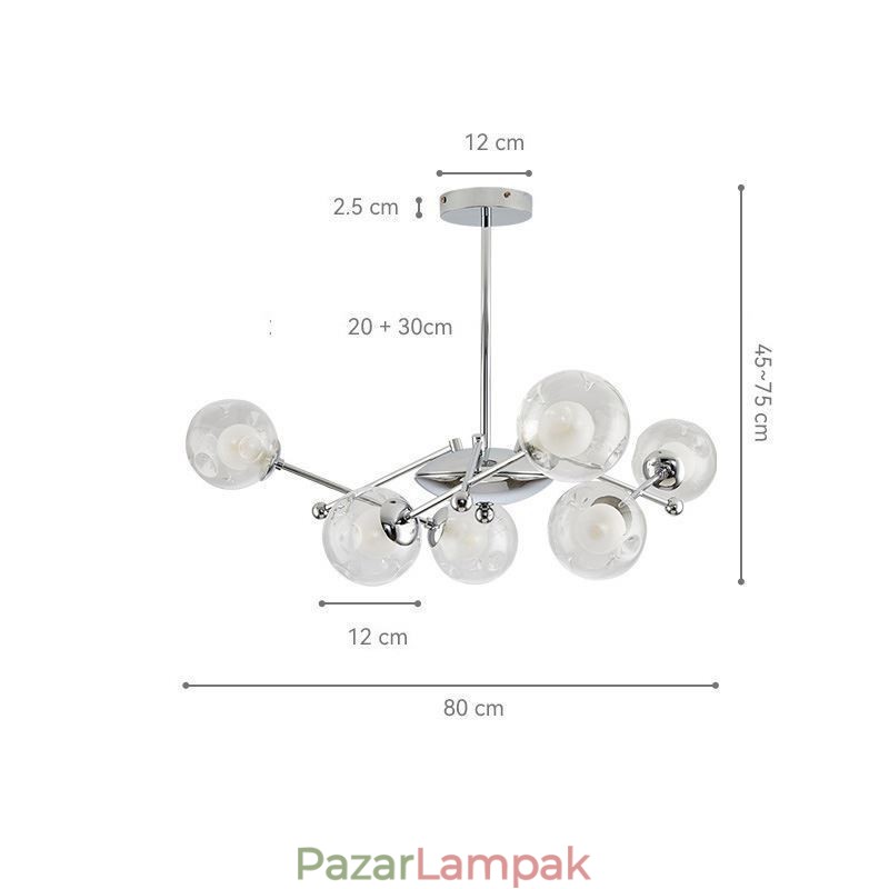 Üveg függőlámpa Európai stílusú Egyszerű Magic Beans mennyezeti lámpa