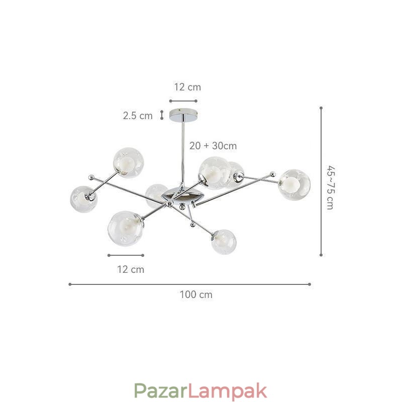 Üveg függőlámpa Európai stílusú Egyszerű Magic Beans mennyezeti lámpa