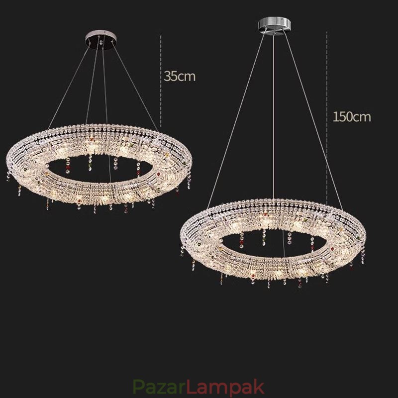 Kristály függőlámpa Modern fényű luxus mennyezeti lámpa