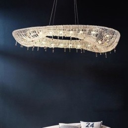 Kristály függőlámpa Modern luxus ovális mennyezeti lámpa