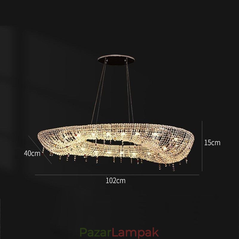 Kristály függőlámpa Modern luxus ovális mennyezeti lámpa
