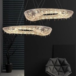 Kristály függőlámpa Modern luxus ovális mennyezeti lámpa