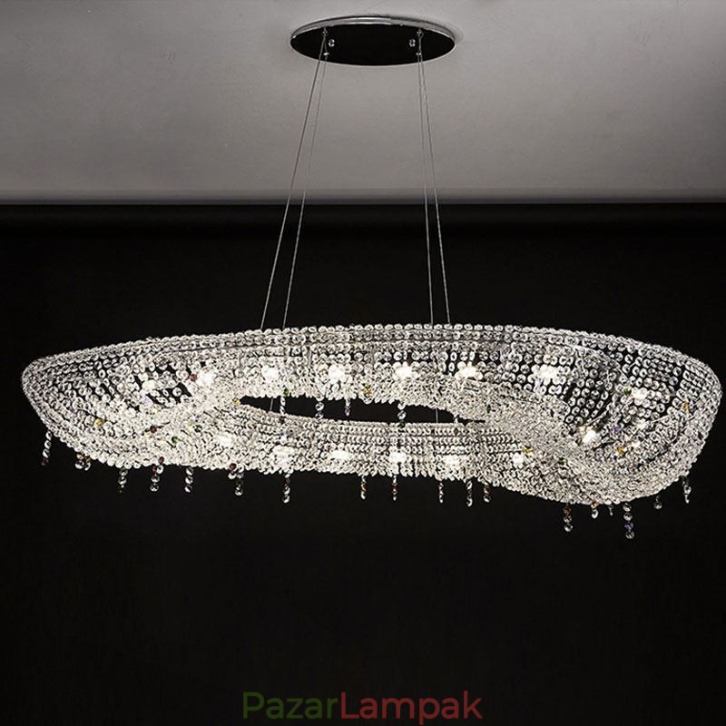 Kristály függőlámpa Modern luxus ovális mennyezeti lámpa