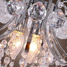 Modern, modern kristály mini stílusú galvanizált fém csillár süllyesztett rögzítés
