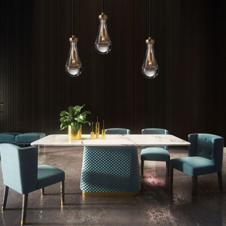 Vízcsepp függőlámpa Modern, minimalista rézművészeti mennyezeti lámpa Vízcsepp függőlámpa Modern, minimalista rézművészeti mennyezeti lámpa