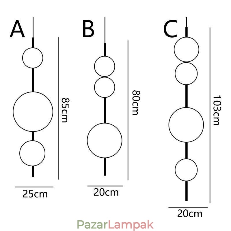 Függeszték Modern minimalista Magic Beans Molecule mennyezeti lámpa