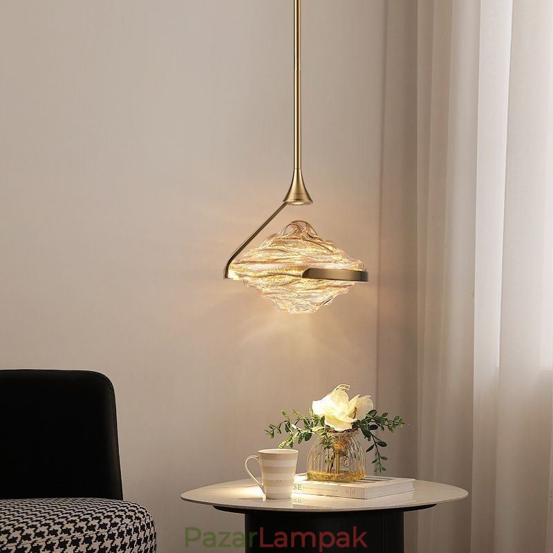 Függeszték Modern minimalista kovácsoltvas lávaüveg mennyezeti lámpa