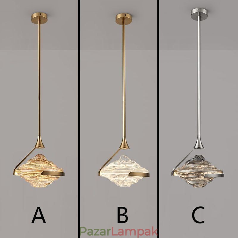 Függeszték Modern minimalista kovácsoltvas lávaüveg mennyezeti lámpa