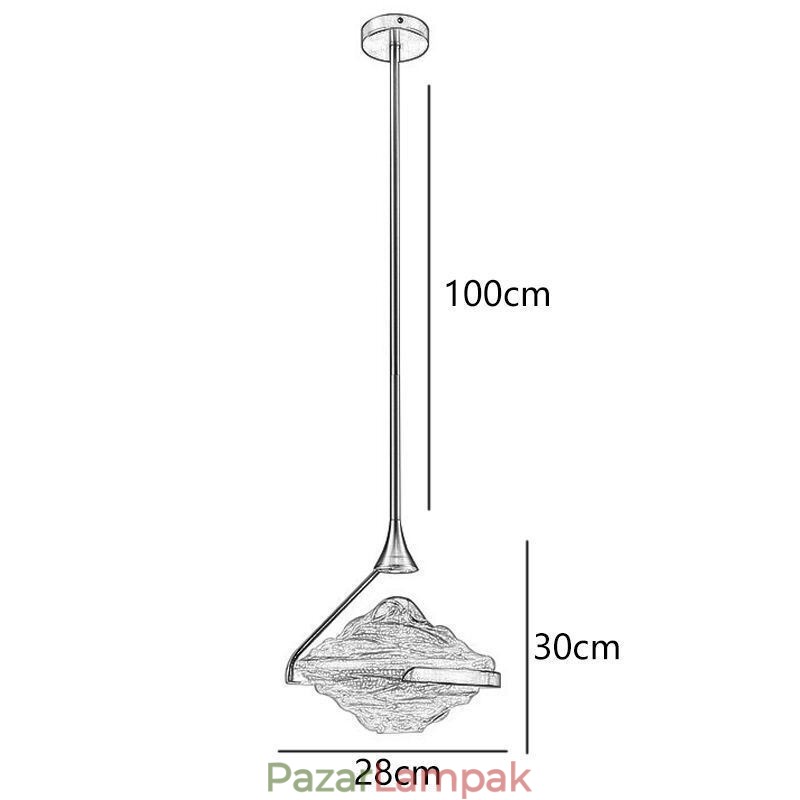 Függeszték Modern minimalista kovácsoltvas lávaüveg mennyezeti lámpa