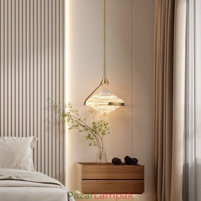 Függeszték Modern minimalista kovácsoltvas lávaüveg mennyezeti lámpa