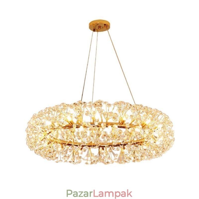 Függeszték Modern, minimalista kovácsoltvas kör alakú napvirágos mennyezeti lámpa