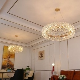 Függeszték Modern, minimalista kovácsoltvas kör alakú napvirágos mennyezeti lámpa