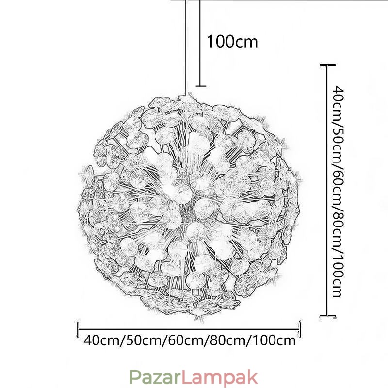 Mennyezeti lámpa Modern, minimalista, galvanizáló vas Napvirág függőlámpa