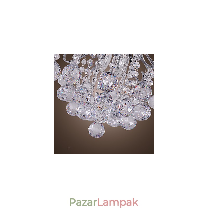 Modern, modern kristály mini stílusú galvanizált fém csillár süllyesztett rögzítés