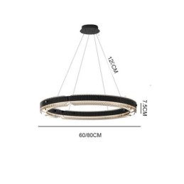 Kör függeszték 60 80cm üveg mennyezeti lámpa fokozatmentesen szabályozható távirányítóval