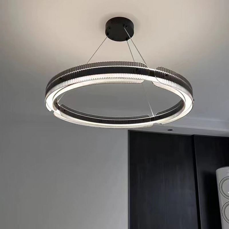 Kör függeszték 60 80cm üveg mennyezeti lámpa fokozatmentesen szabályozható távirányítóval