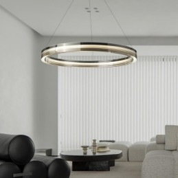 Függesztett lámpa 60 80cm kör üveg mennyezeti lámpák háromszínű fényerő