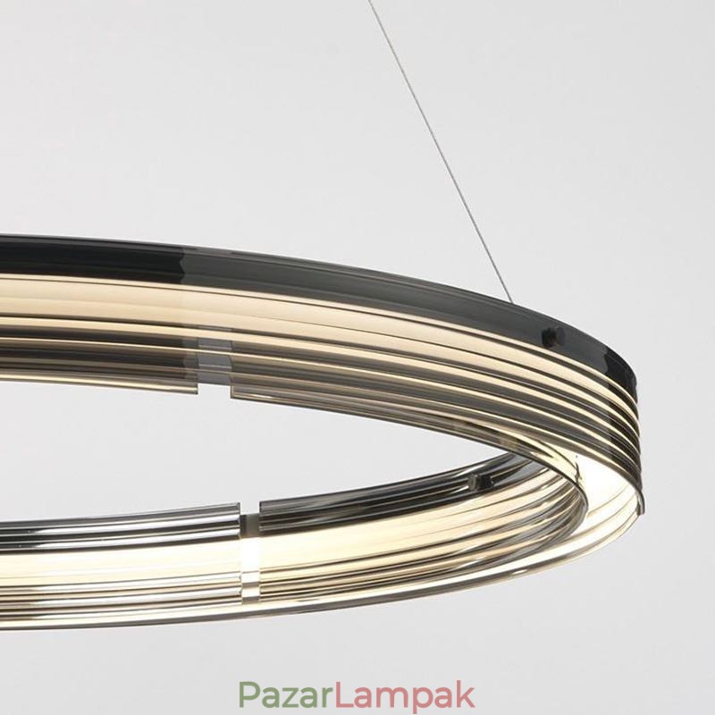 Függesztett lámpa 60 80cm kör üveg mennyezeti lámpák háromszínű fényerő