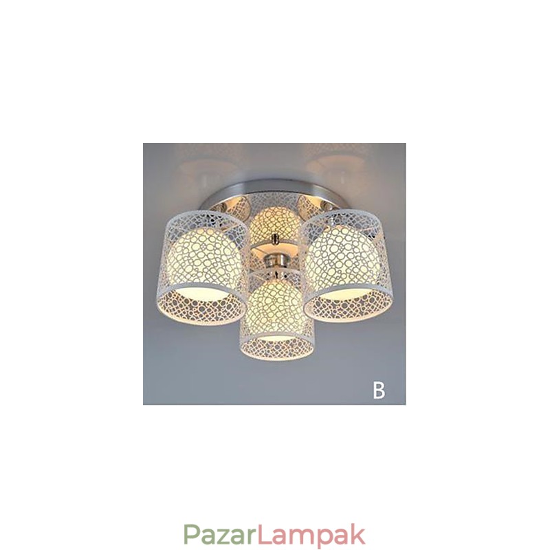 Három fényű mennyezeti üvegkupola, lámpa süllyesztve
