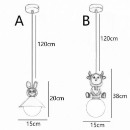 Függeszték Modern minimalista G9 kovácsoltvas nyúl borjúgyanta mennyezeti lámpa
