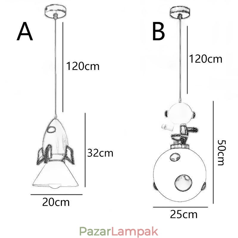 Minimalista függőlámpa Kovácsoltvas Holdraszálló kis mennyezeti lámpa