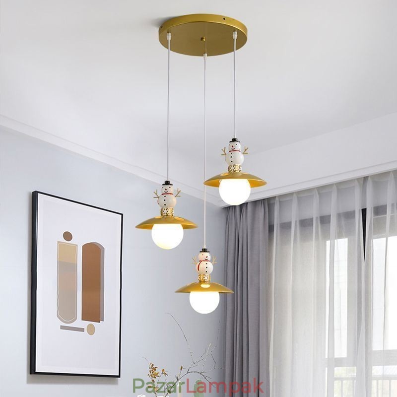 Modern függőlámpa Egyszerű G9 kovácsoltvas gyanta hóember mennyezeti lámpa