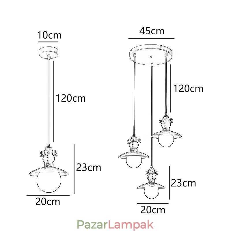 Modern függőlámpa Egyszerű G9 kovácsoltvas gyanta hóember mennyezeti lámpa
