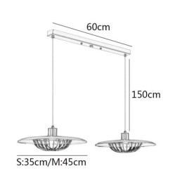 Nordic Pendant Light Kreatív kovácsoltvas lemezes mennyezeti lámpa