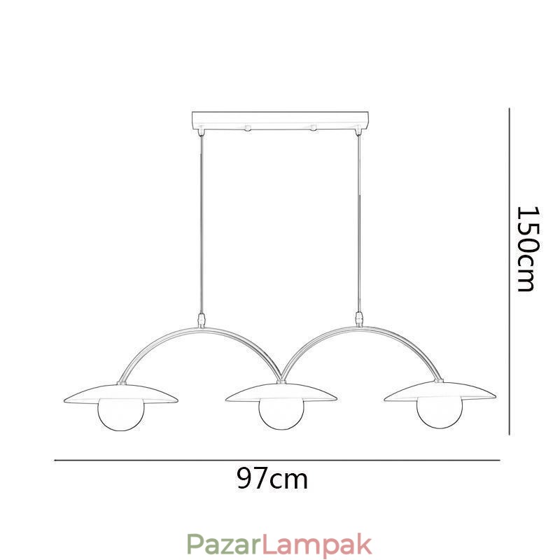 Nordic Pendant Light Creative G9 Kovácsoltvas hullámos mennyezeti lámpa