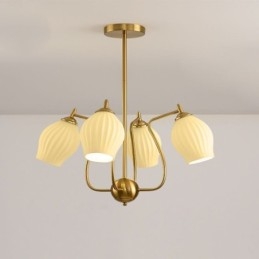 Nordic Pendant Light Kreatív kovácsoltvas réz természetes színű porzós mennyezeti lámpa