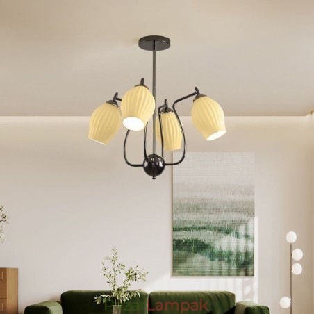 Nordic Pendant Light Kreatív kovácsoltvas pisztoly fekete porzós mennyezeti lámpa